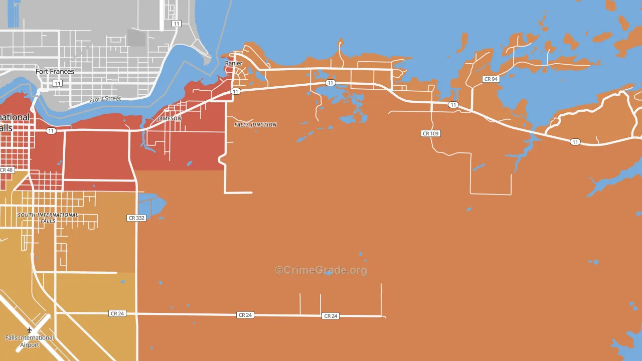 Ranier, MN Map of Assault Rates
