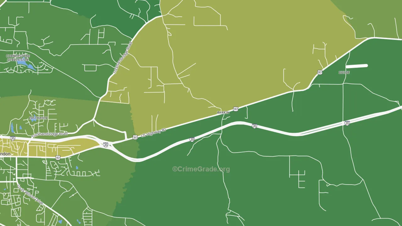 Rankin, MS Map of Assault Rates