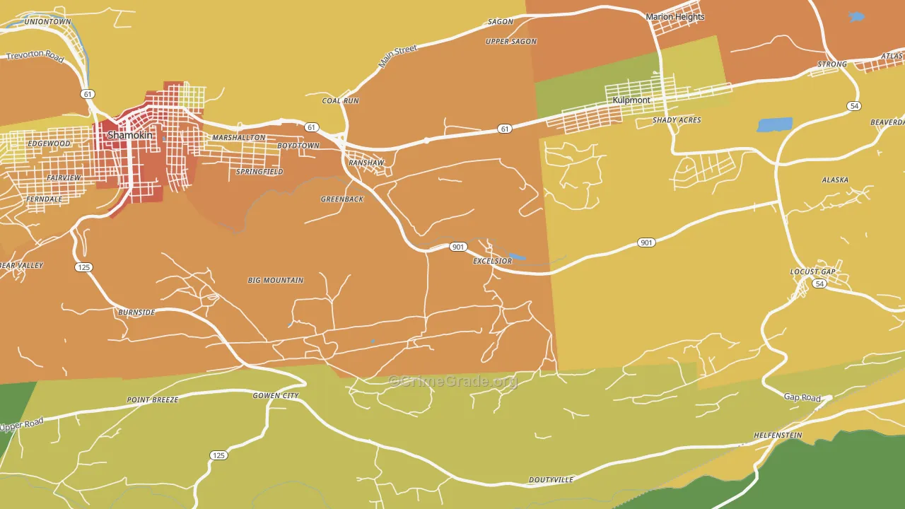 Ranshaw, PA Map of Assault Rates