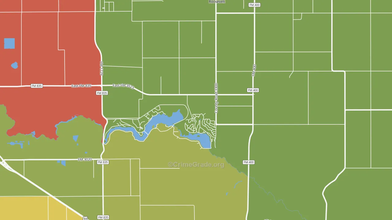 Ransom Canyon, TX Map of Assault Rates