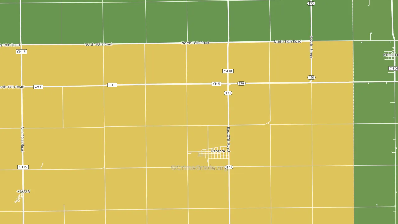Ransom, IL Map of Assault Rates