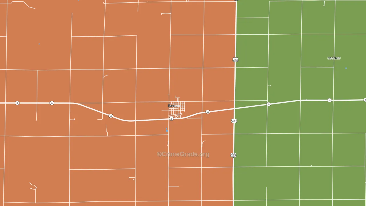 Ransom, KS Map of Assault Rates