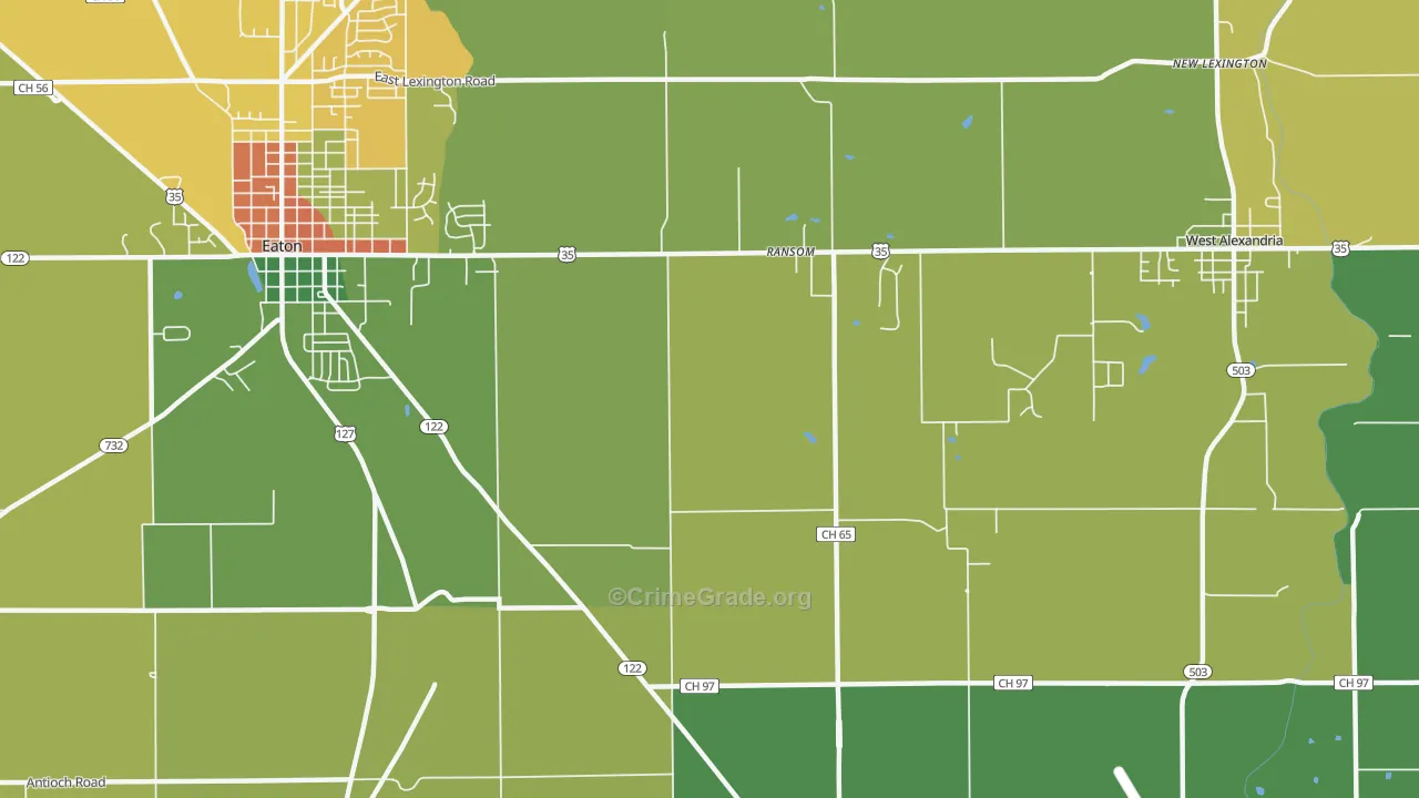 Ransom, OH Map of Assault Rates