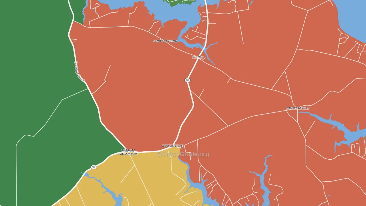 Ransomville, NC Map of Assault Rates