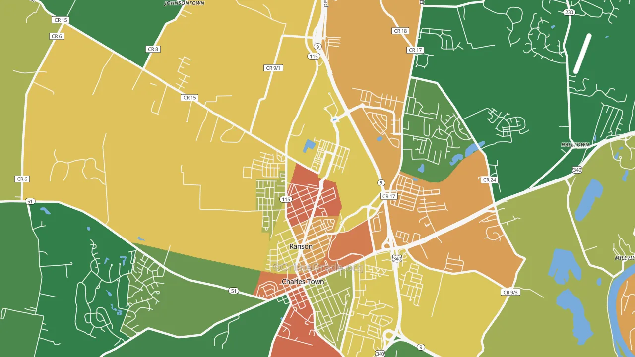 Ranson, WV Map of Assault Rates