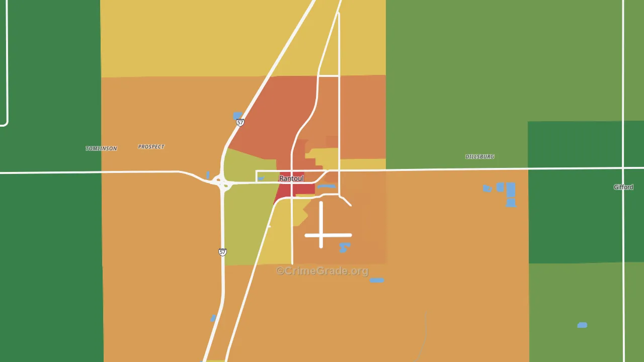Rantoul, IL Map of Assault Rates