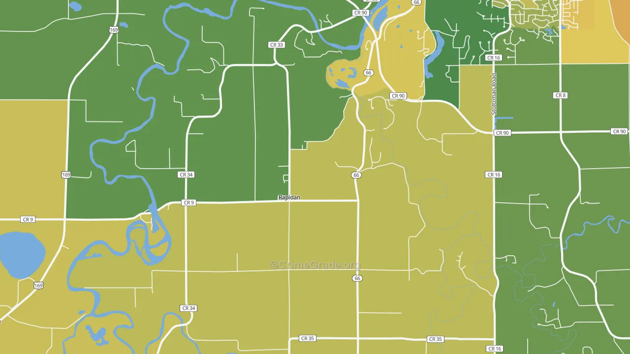 Rapidan, MN Map of Assault Rates