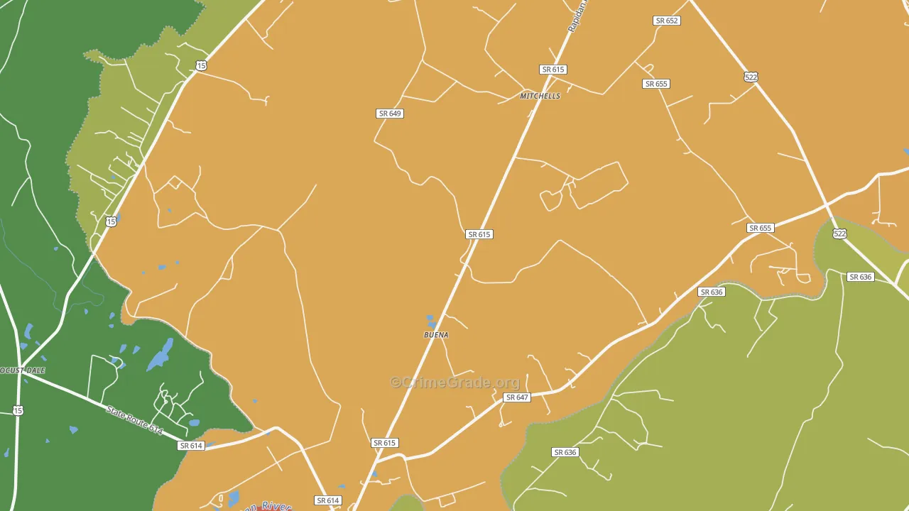 Rapidan, VA Map of Assault Rates