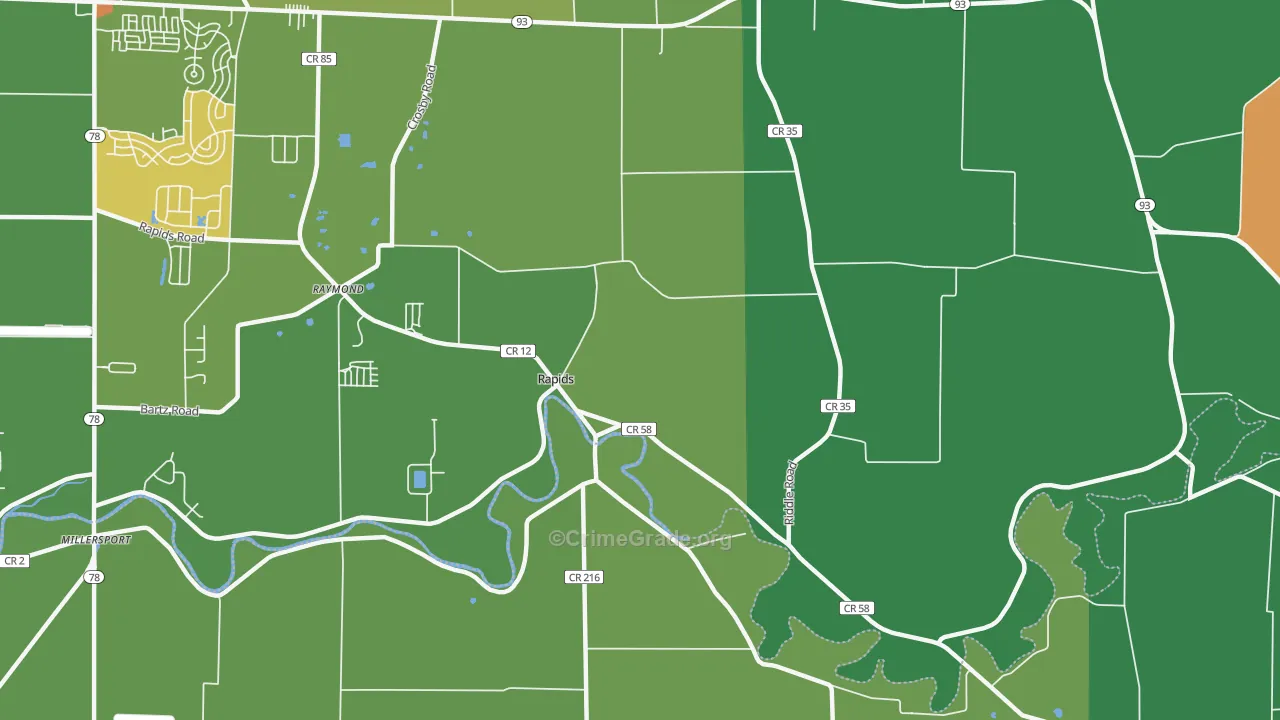 Rapids, NY Map of Assault Rates