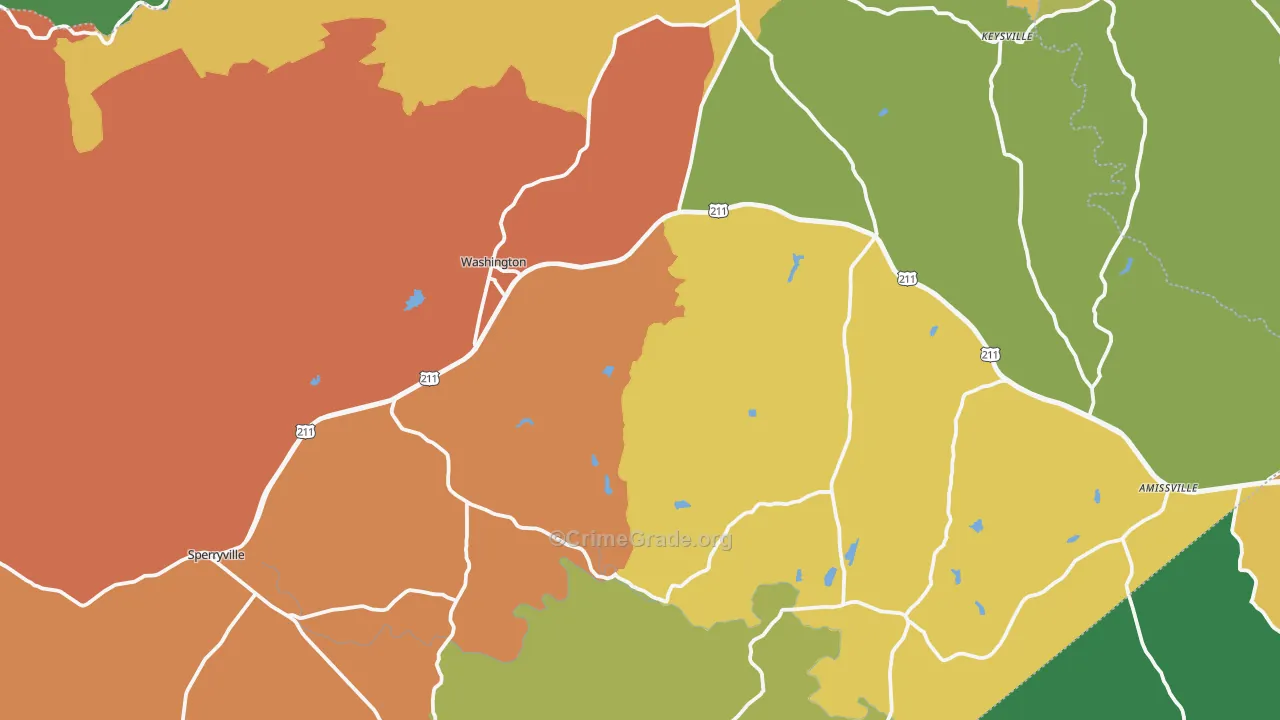 Rappahannock County, VA Map of Assault Rates