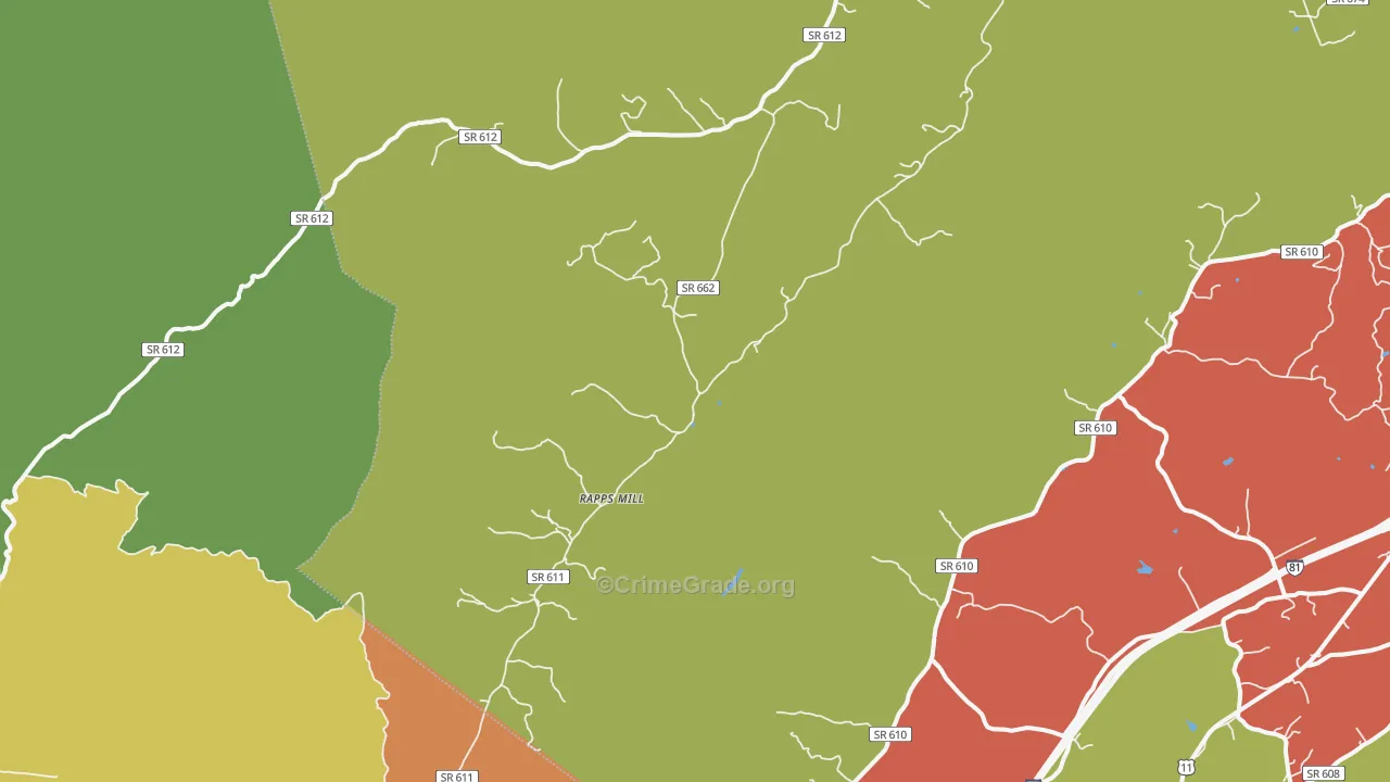 Rapps Mill, VA Map of Assault Rates
