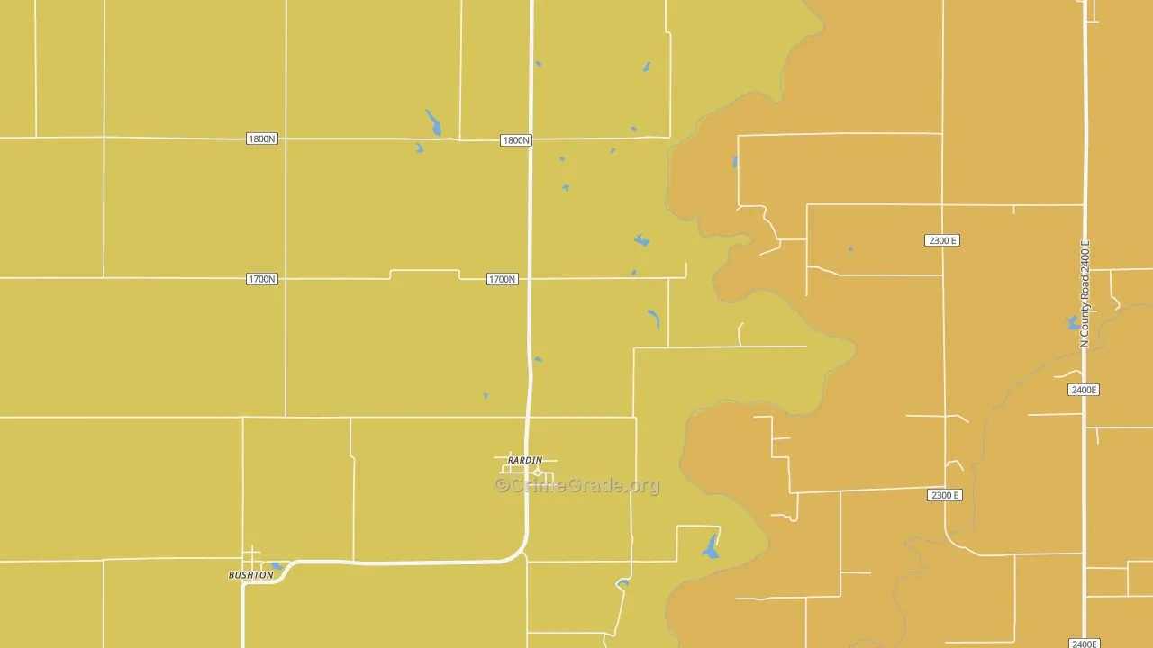 Rardin, IL Map of Assault Rates