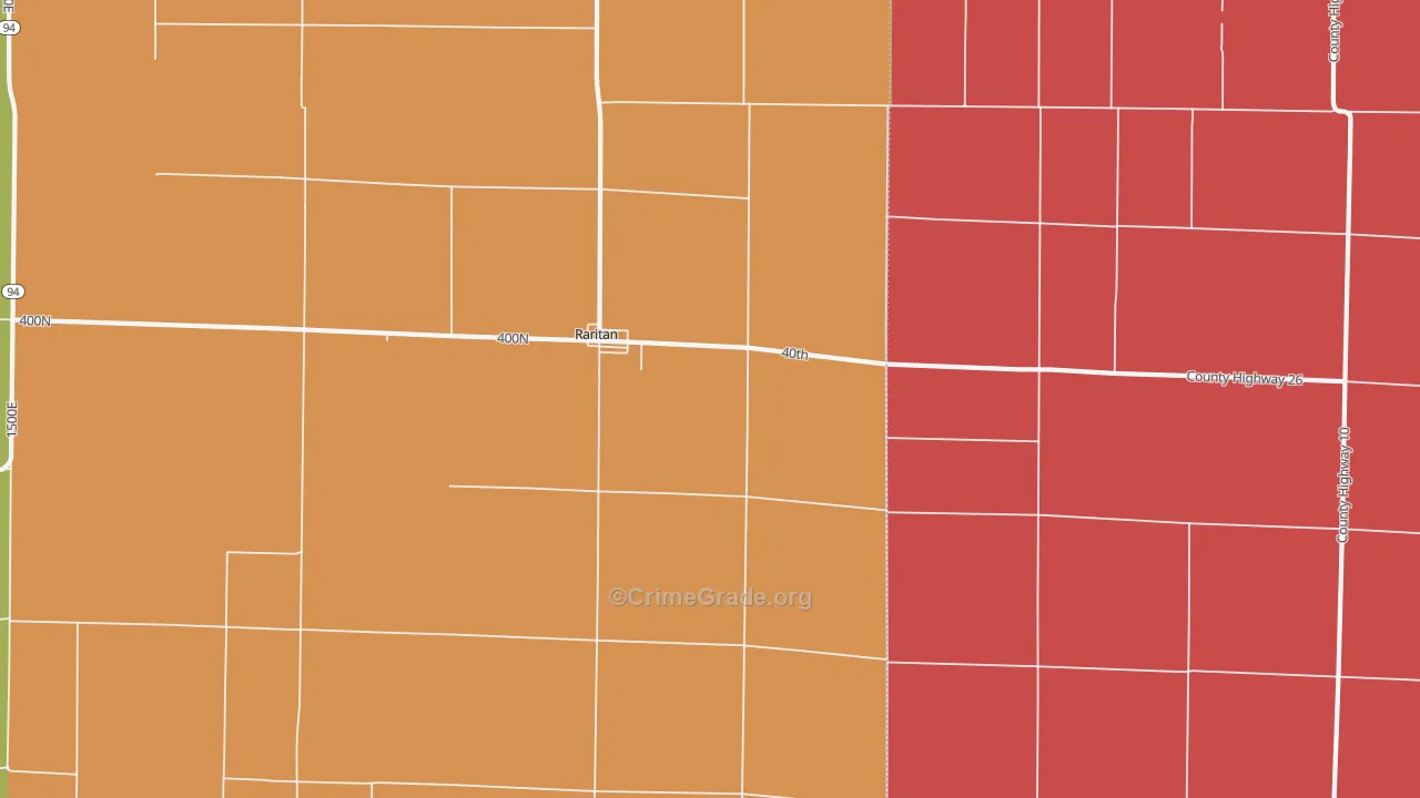 Raritan, IL Map of Assault Rates