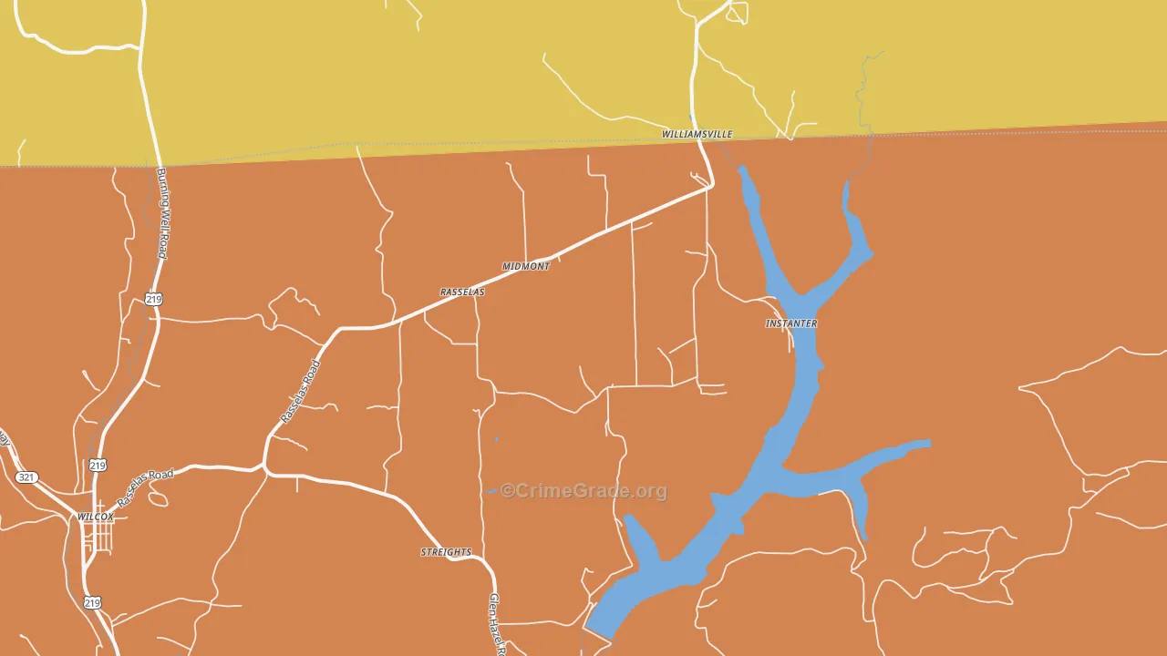 Rasselas, PA Map of Assault Rates