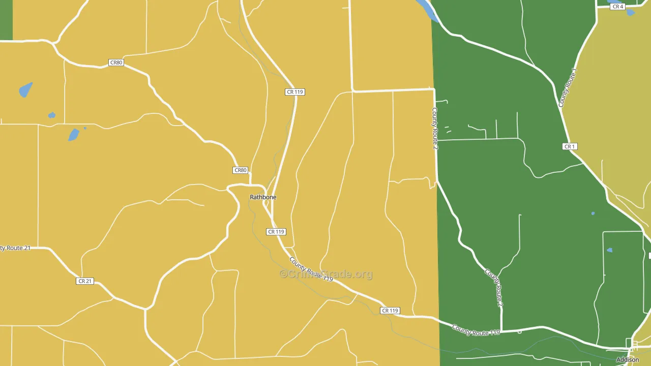 Rathbone, NY Map of Assault Rates