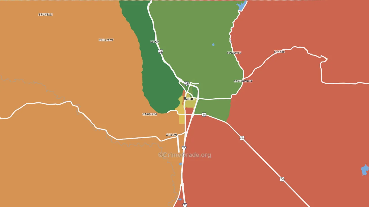 Raton, NM Map of Assault Rates