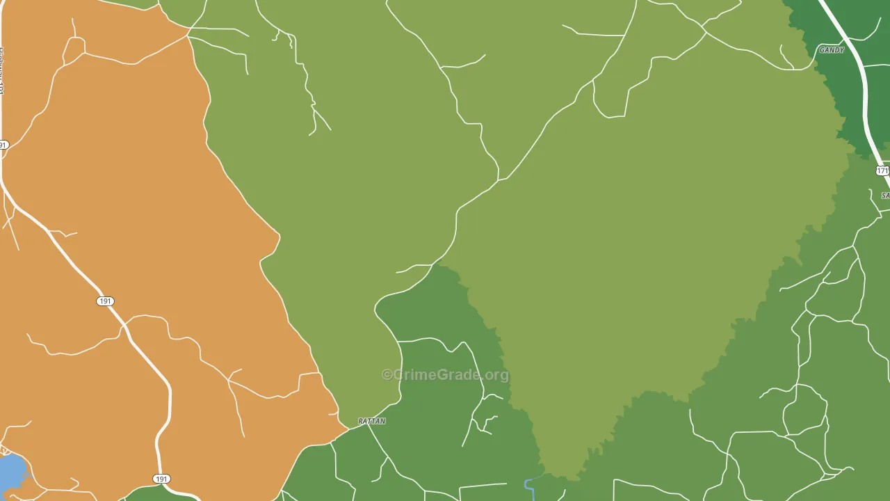 Rattan, LA Map of Assault Rates