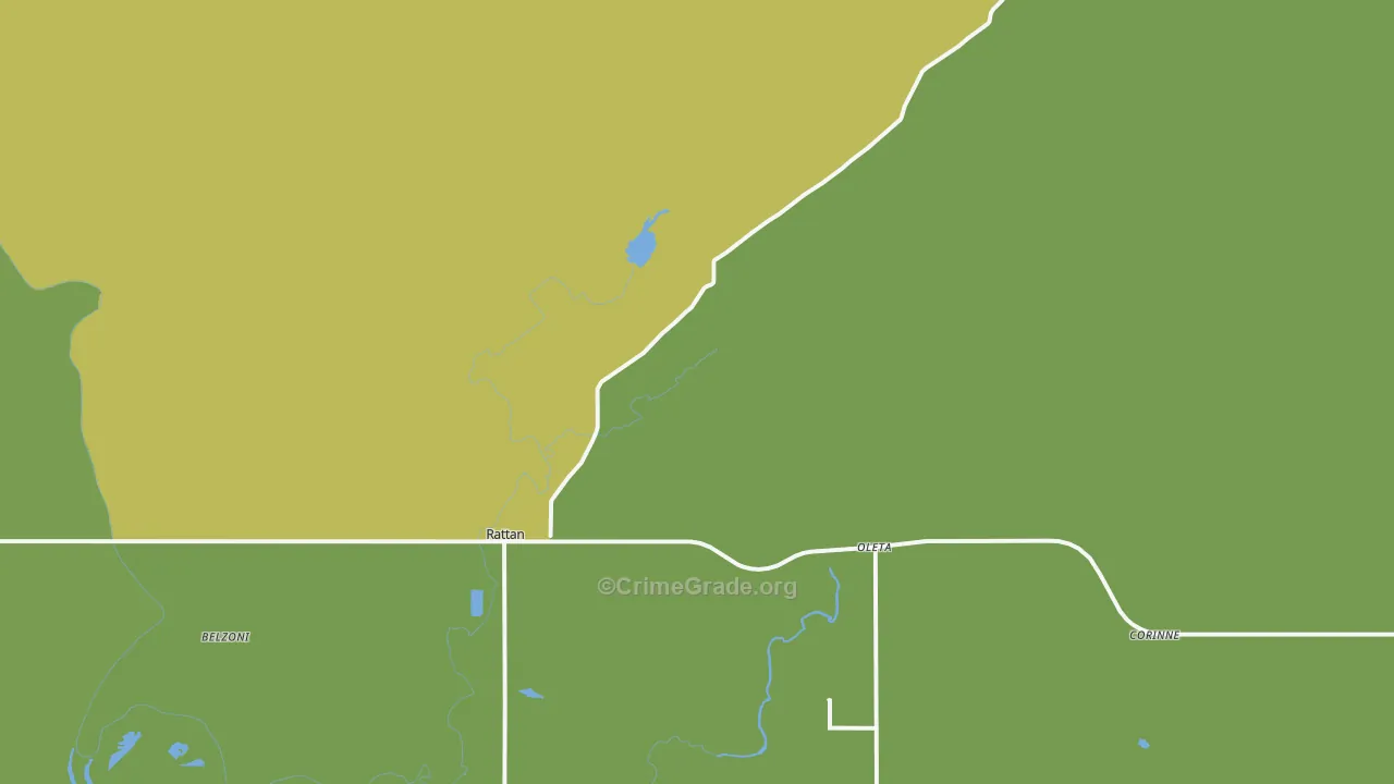 Rattan, OK Map of Assault Rates