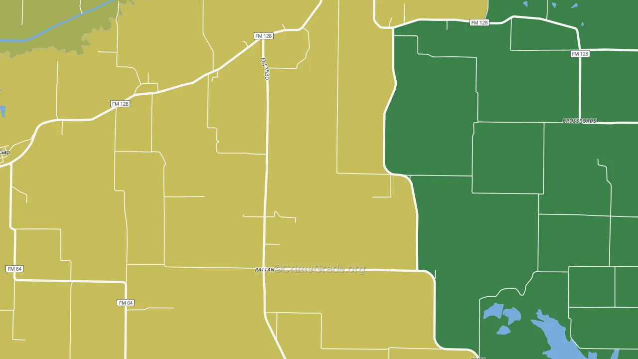Rattan, TX Map of Assault Rates