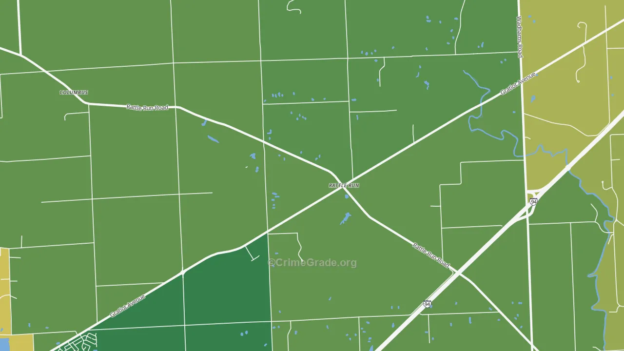 Rattle Run, MI Map of Assault Rates
