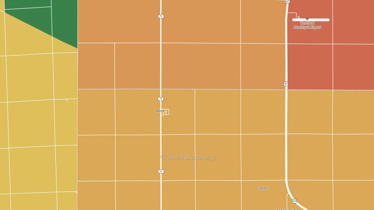 Raub, IN Map of Assault Rates