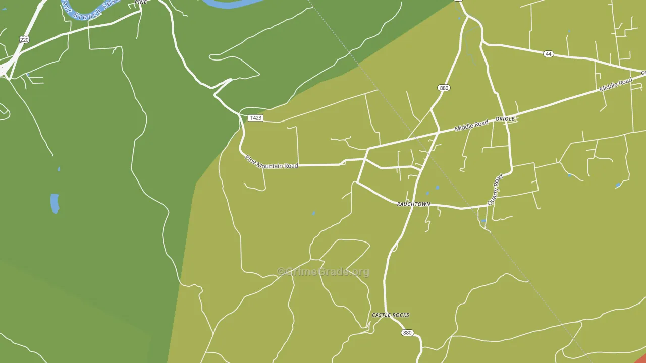 Rauchtown, PA Map of Assault Rates