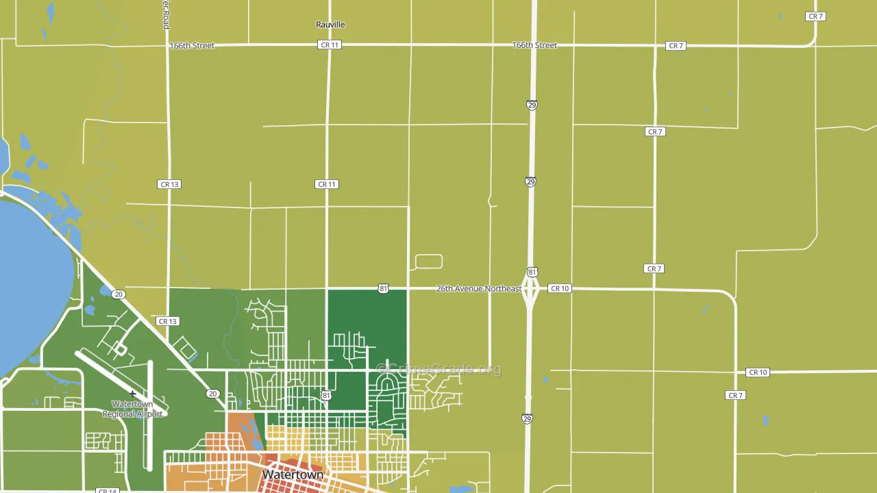 Rauville, SD Map of Assault Rates