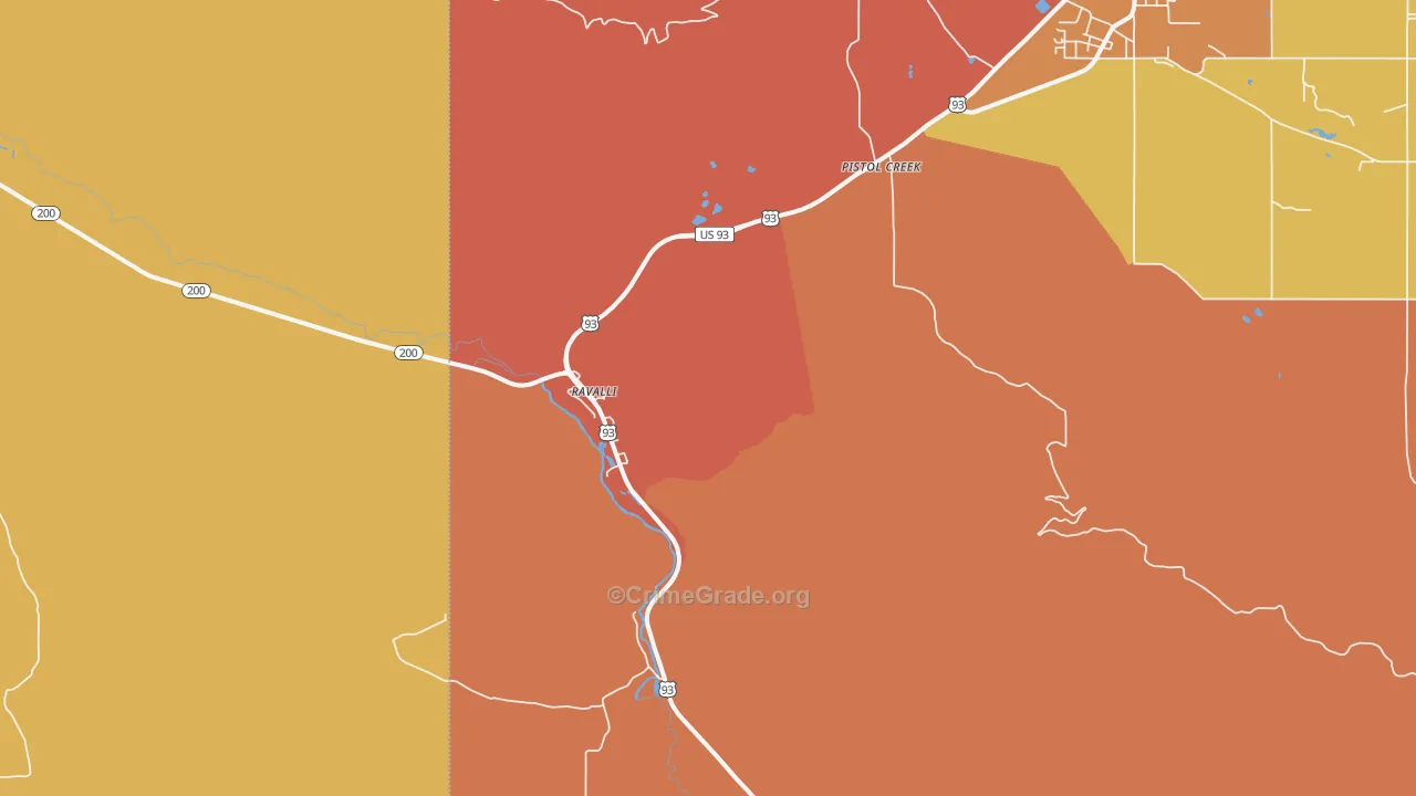 Ravalli, MT Map of Assault Rates