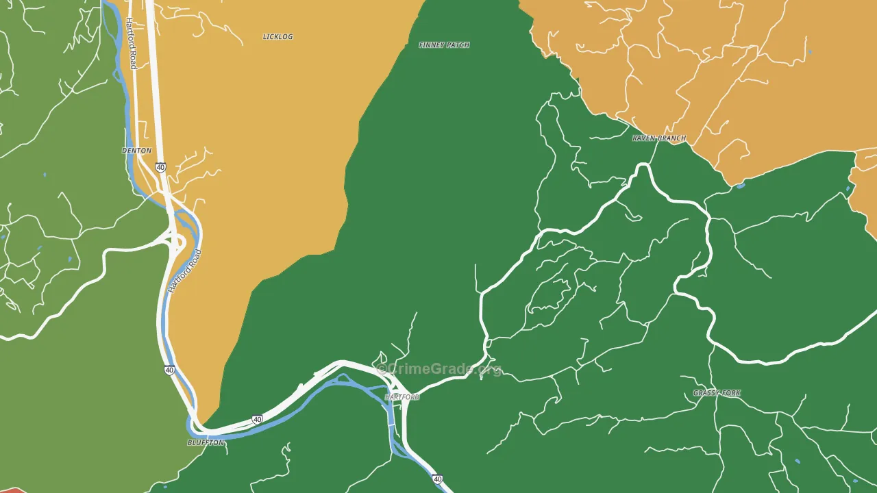 Raven Branch, TN Map of Assault Rates