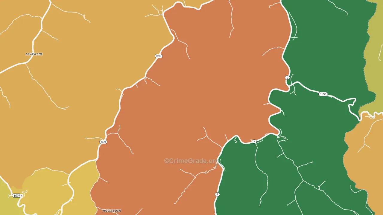 Raven, KY Map of Assault Rates