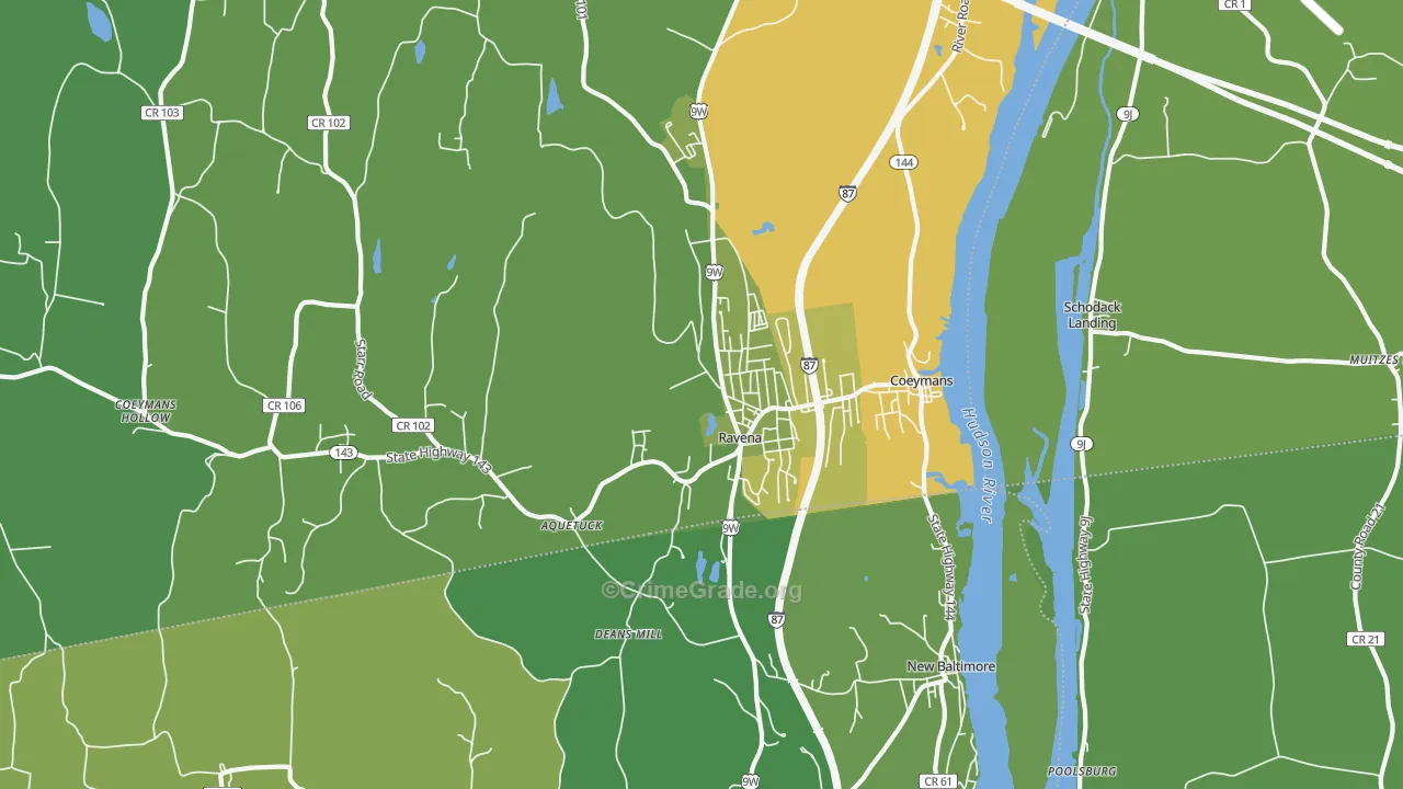 Ravena, NY Map of Assault Rates