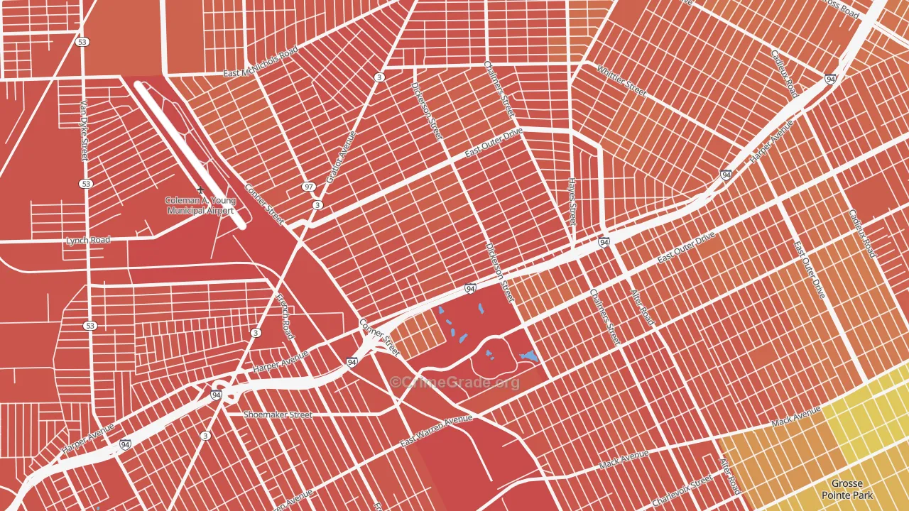 Ravendale, Detroit, MI Map of Assault Rates