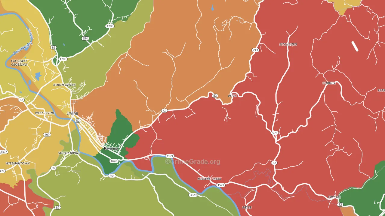 Ravenna, KY Map of Assault Rates