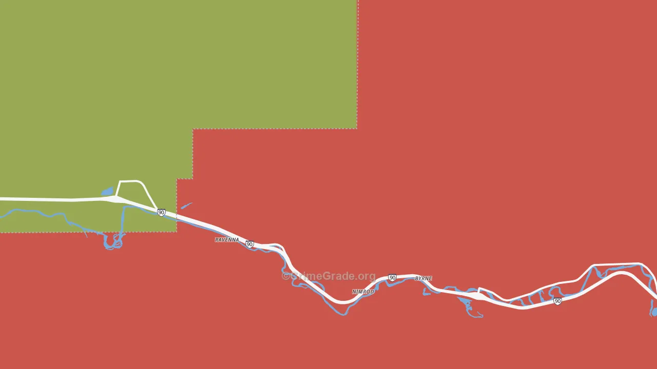 Ravenna, MT Map of Assault Rates