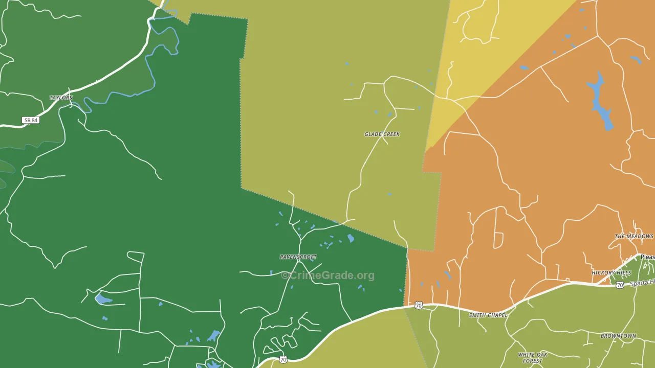 Ravenscroft, TN Map of Assault Rates