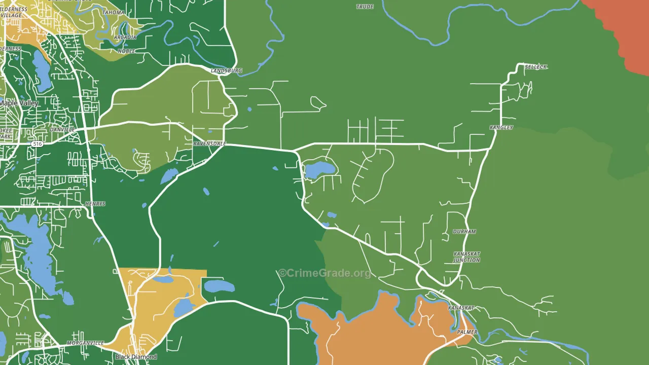 Ravensdale, WA Map of Assault Rates