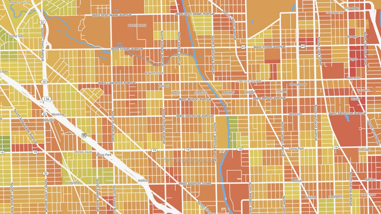 Ravenswood Manor, Chicago, IL Map of Assault Rates