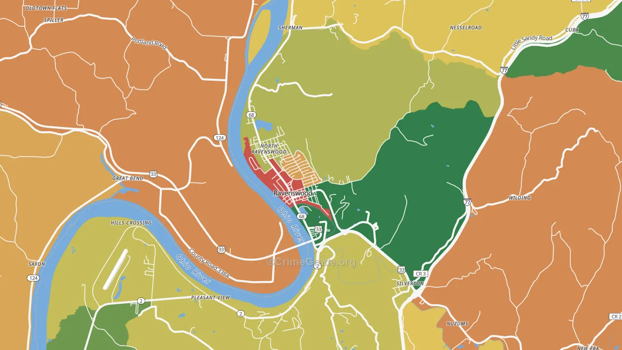 Ravenswood, WV Map of Assault Rates