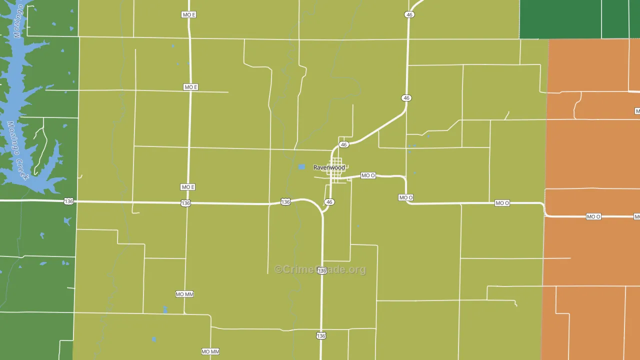 Ravenwood, MO Map of Assault Rates