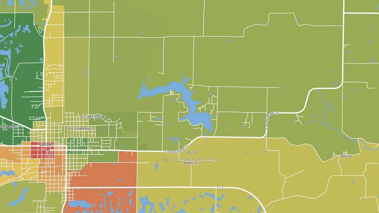 Rawalts, IL Map of Assault Rates