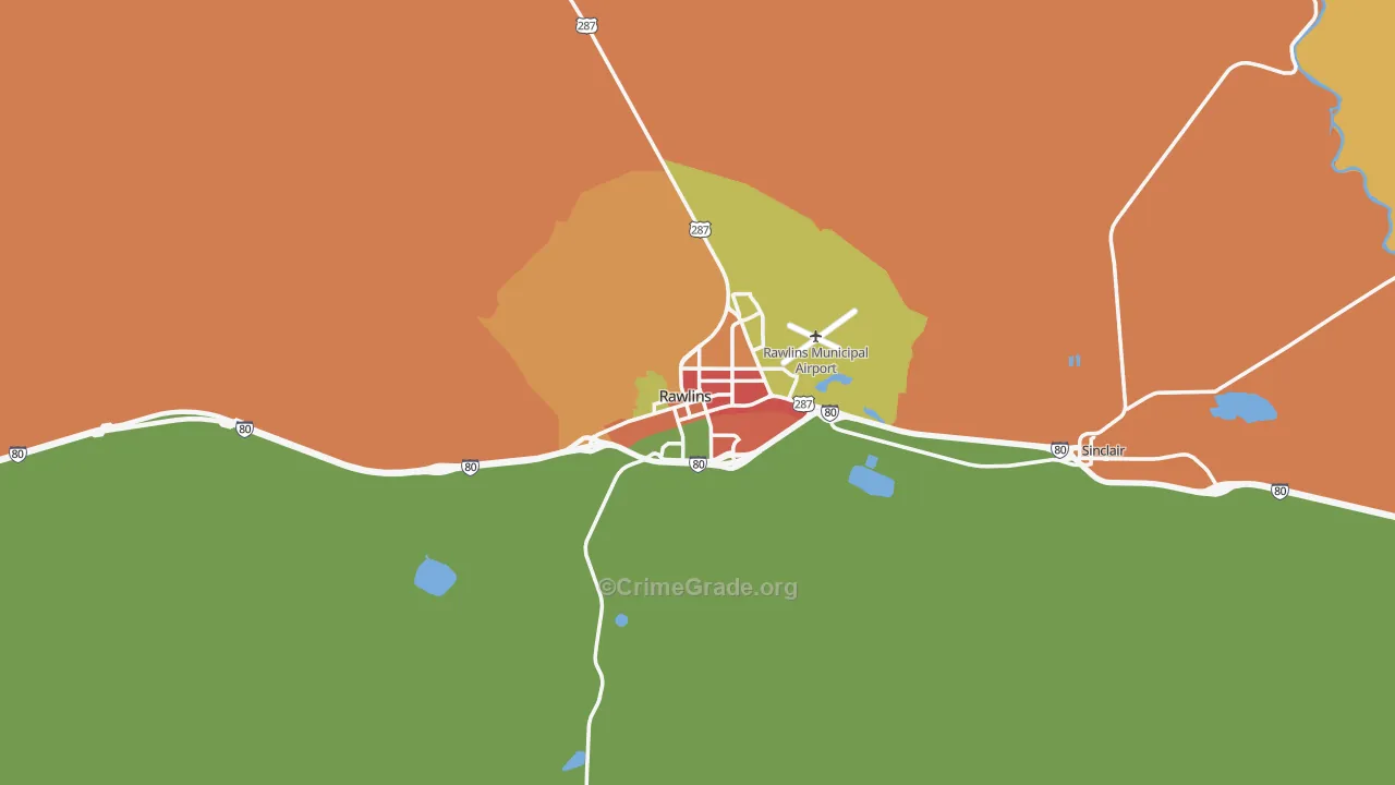 Rawlins, WY Map of Assault Rates