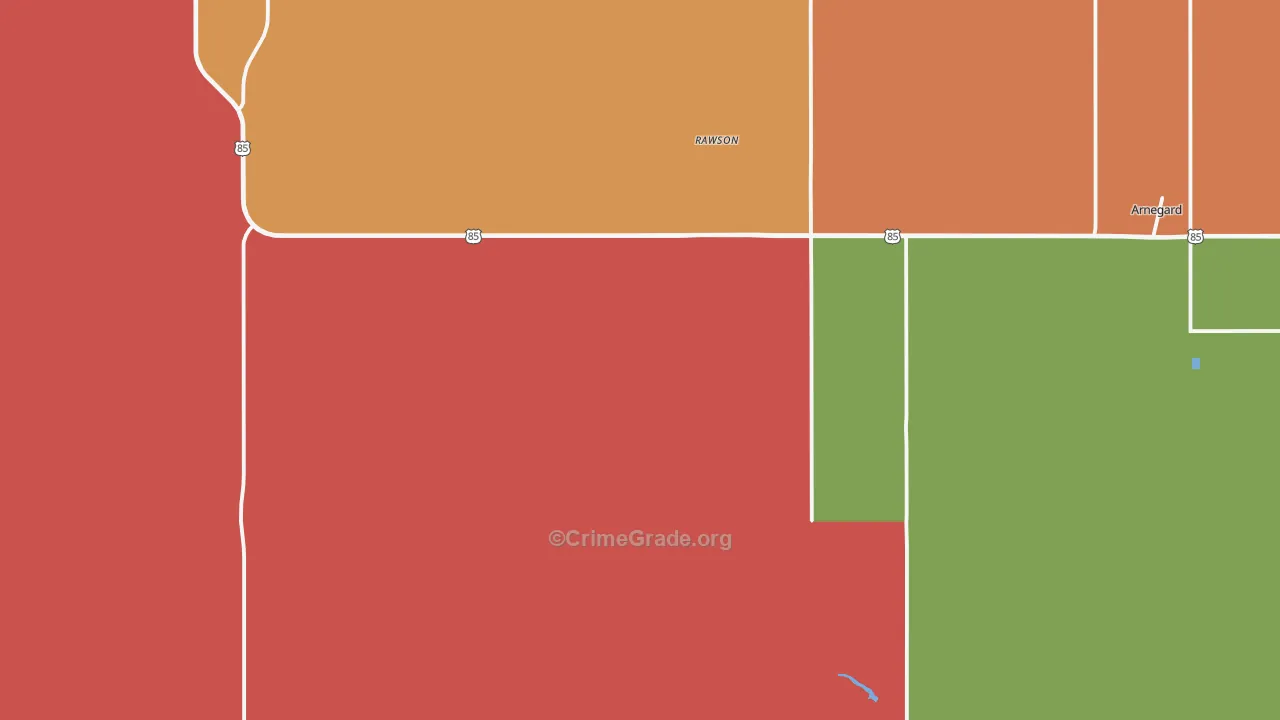 Rawson, ND Map of Assault Rates