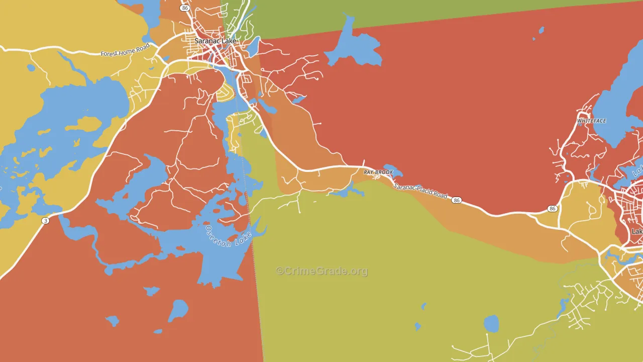 Ray Brook, NY Map of Assault Rates