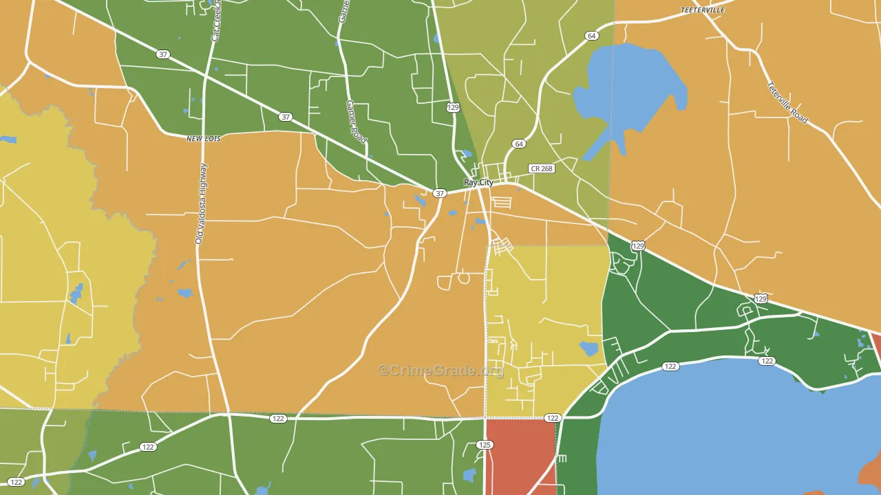 Ray City, GA Map of Assault Rates