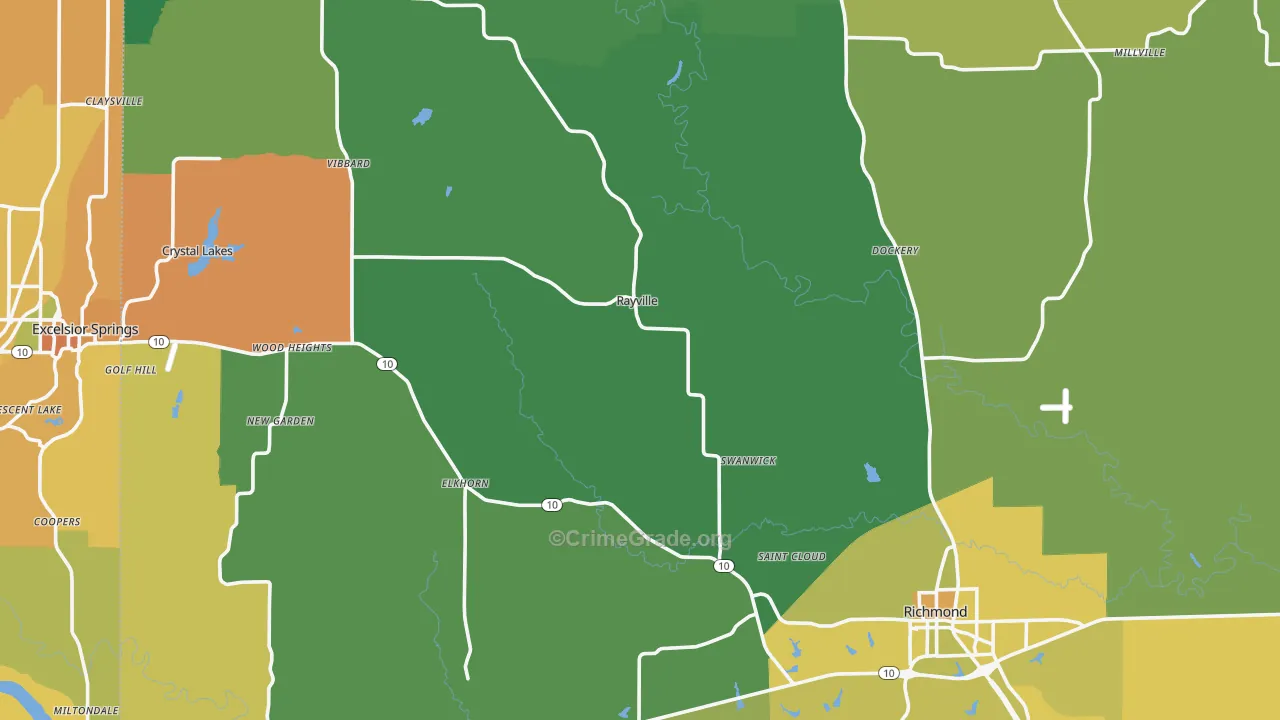 Ray County, MO Map of Assault Rates