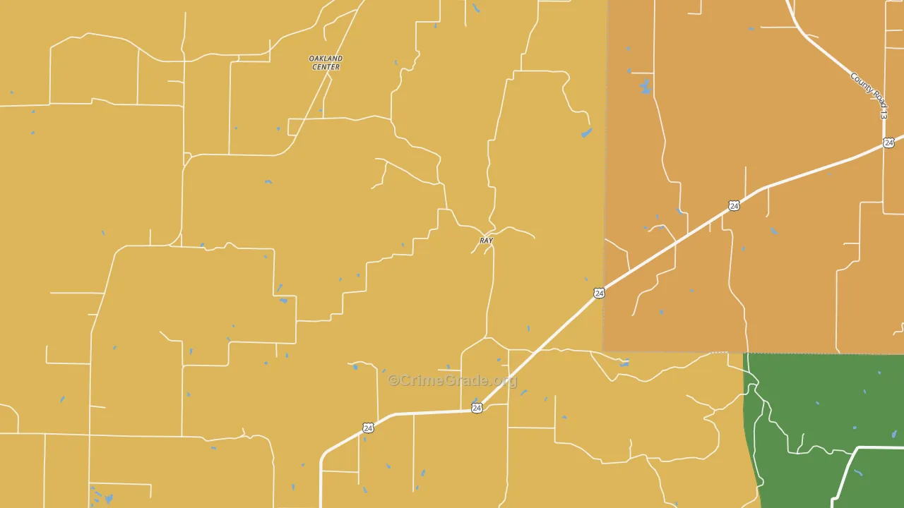 Ray, IL Map of Assault Rates