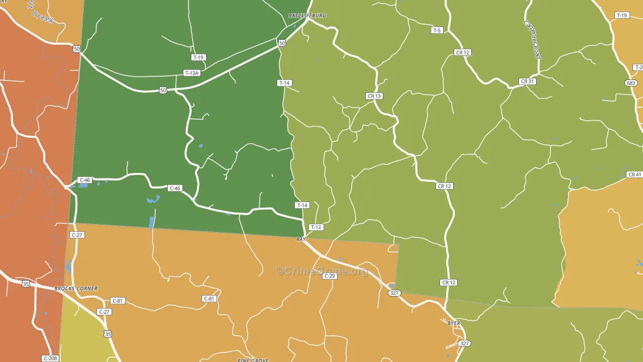 Ray, OH Map of Assault Rates