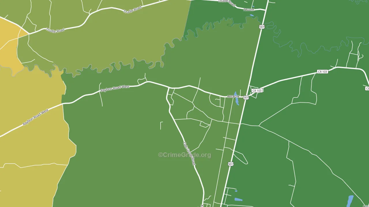 Raybon, GA Map of Assault Rates