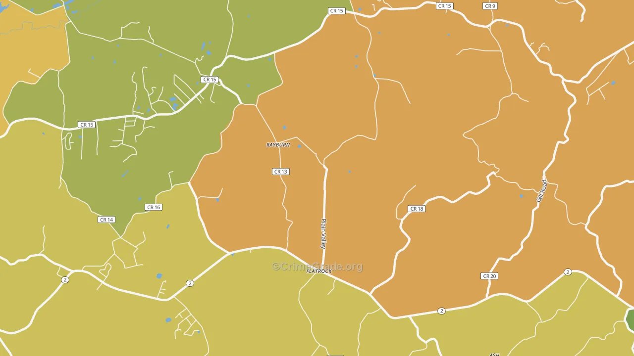 Rayburn, WV Map of Assault Rates