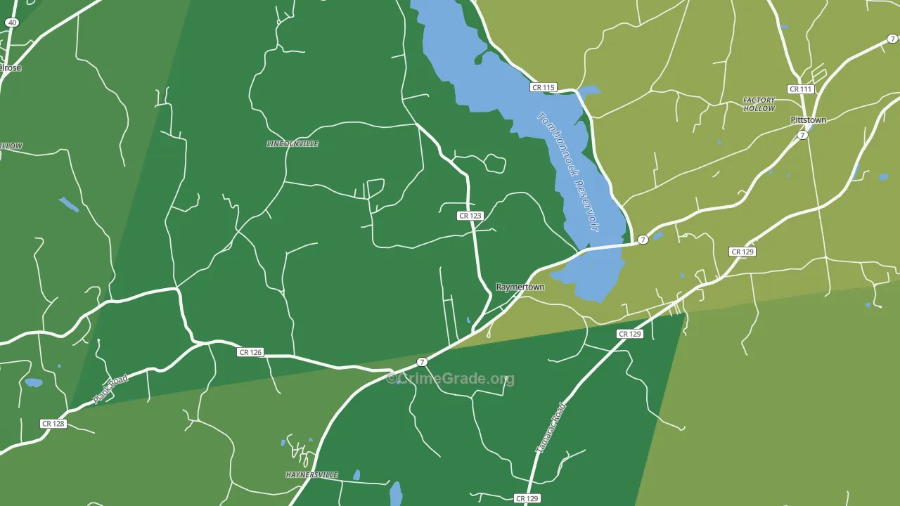 Raymertown, NY Map of Assault Rates